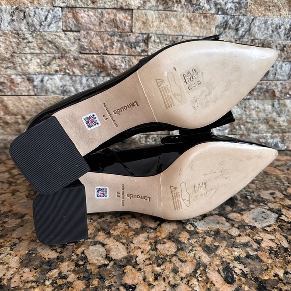 Larroude Mini Black Booties With Bow Detail - Picture 5 of 7